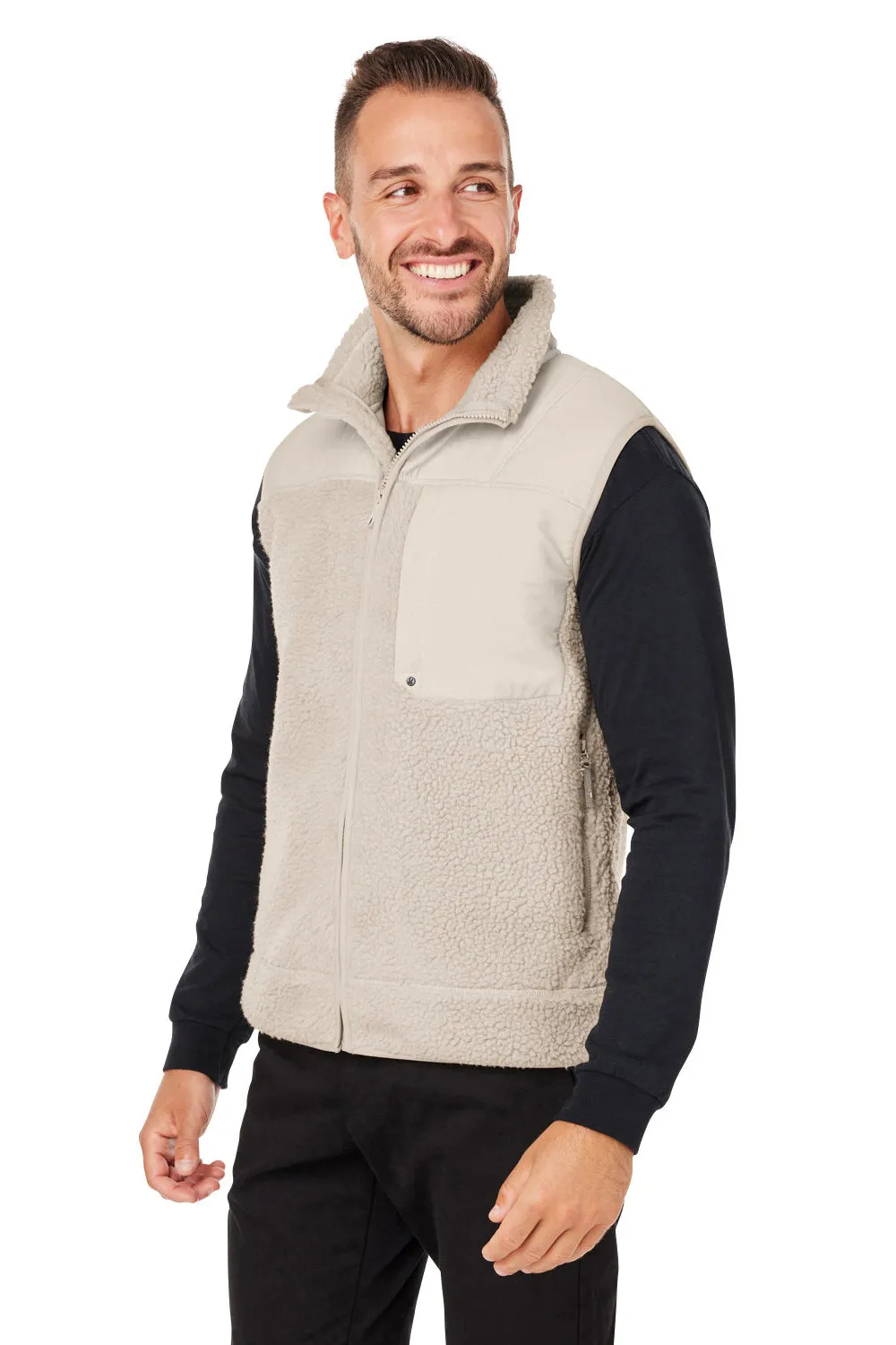 Spyder Mens Venture Sherpa Full Zip Vest - Natural