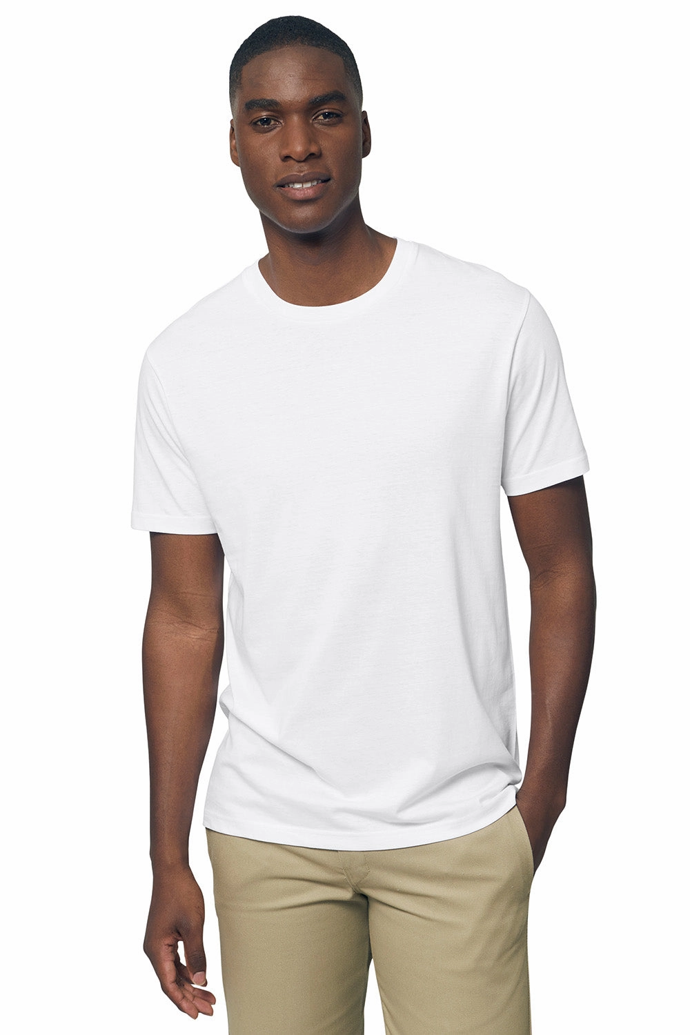 Stanley/Stella Mens Rocker Short Sleeve Crewneck T-Shirt - White