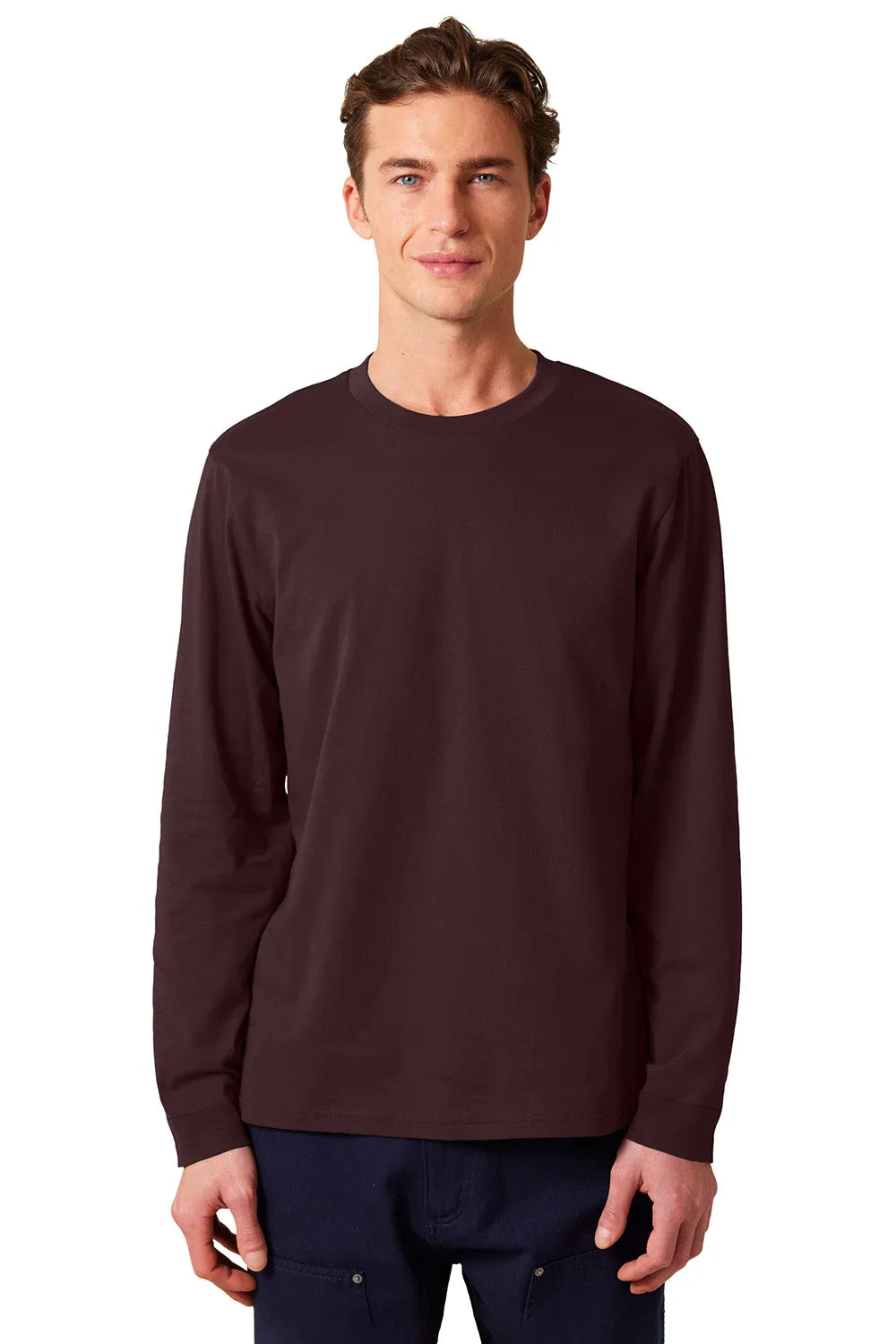 Stanley/Stella Mens Creator 2.0 Long Sleeve Crewneck T-Shirt - Red Brown