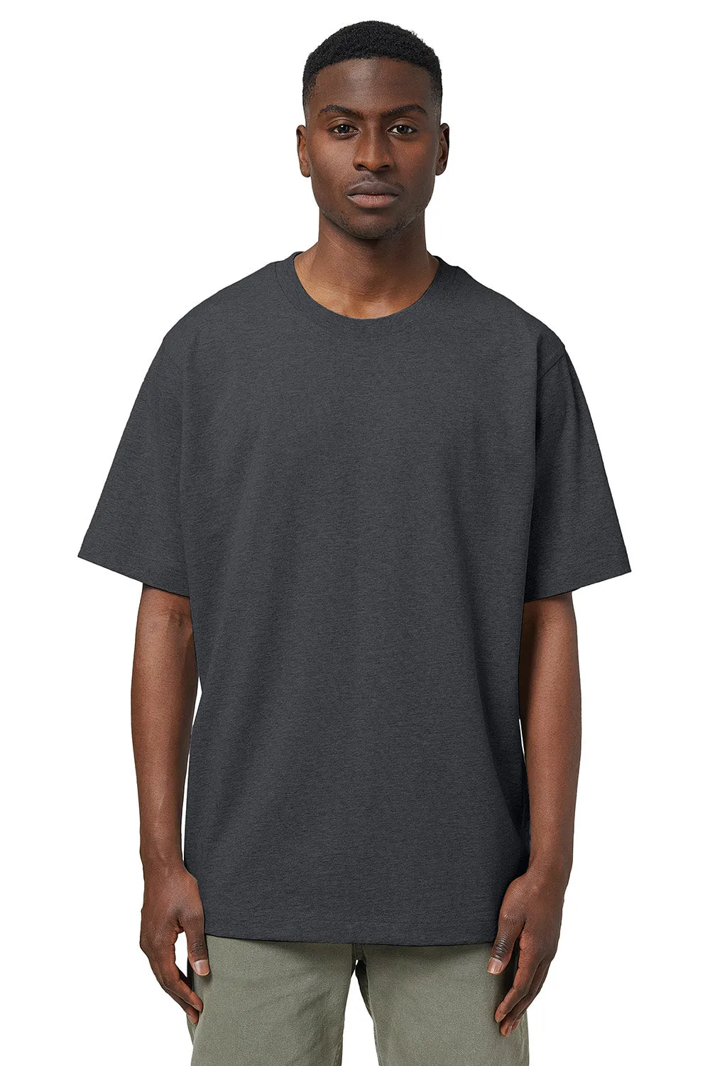 Stanley/Stella Mens Freestyler Heavyweight Short Sleeve Crewneck T-Shirt - Heather Dark Grey