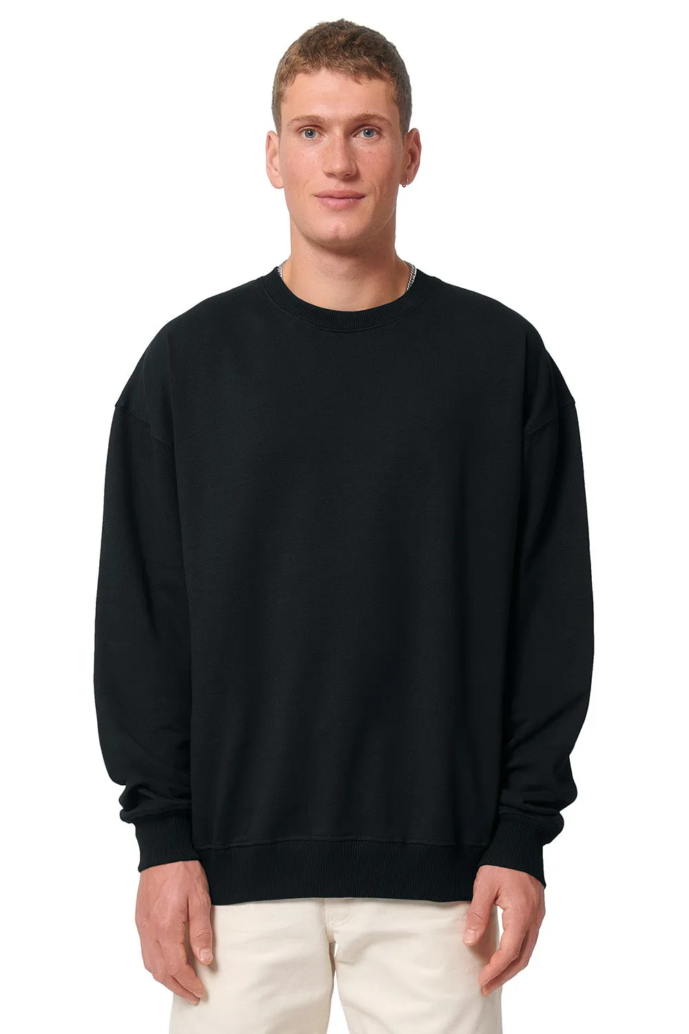 Stanley/Stella Mens Ledger Dry Crewneck Sweatshirt - Black