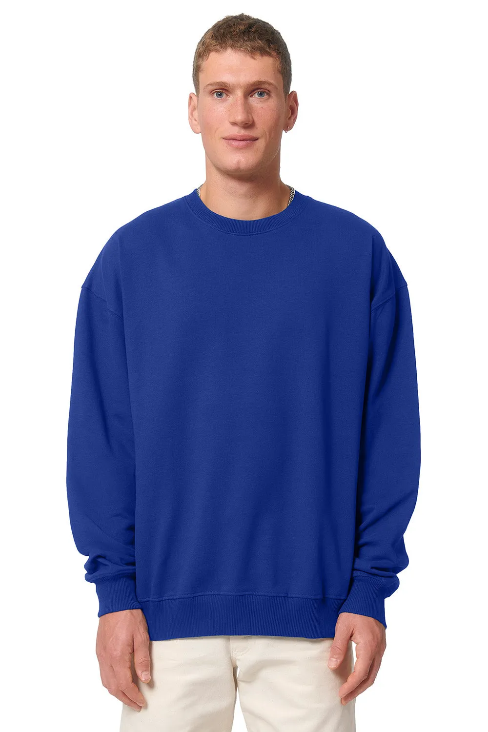 Stanley/Stella Mens Ledger Dry Crewneck Sweatshirt - Worker Blue