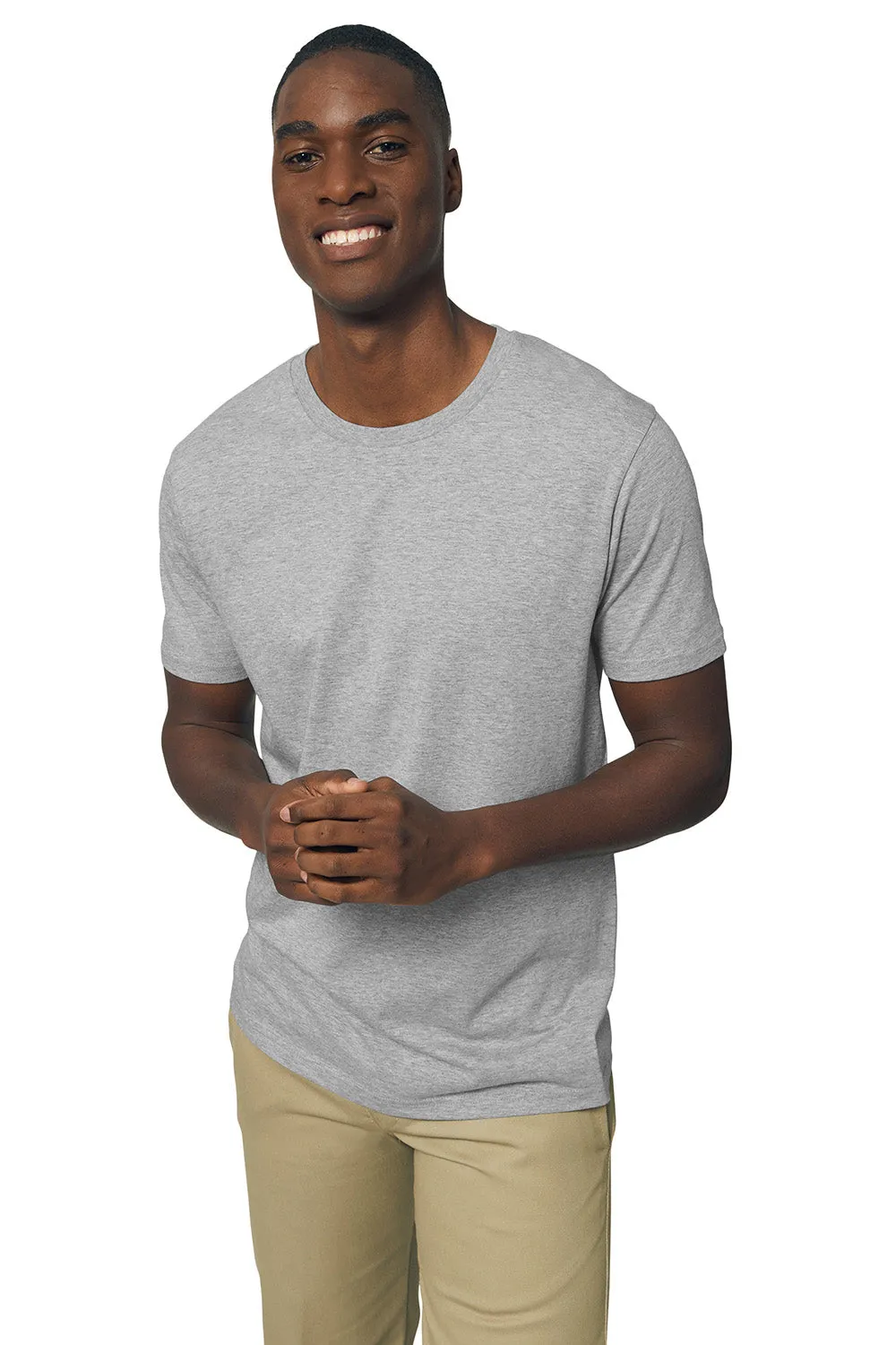 Stanley/Stella Mens Rocker Short Sleeve Crewneck T-Shirt - Heather Grey