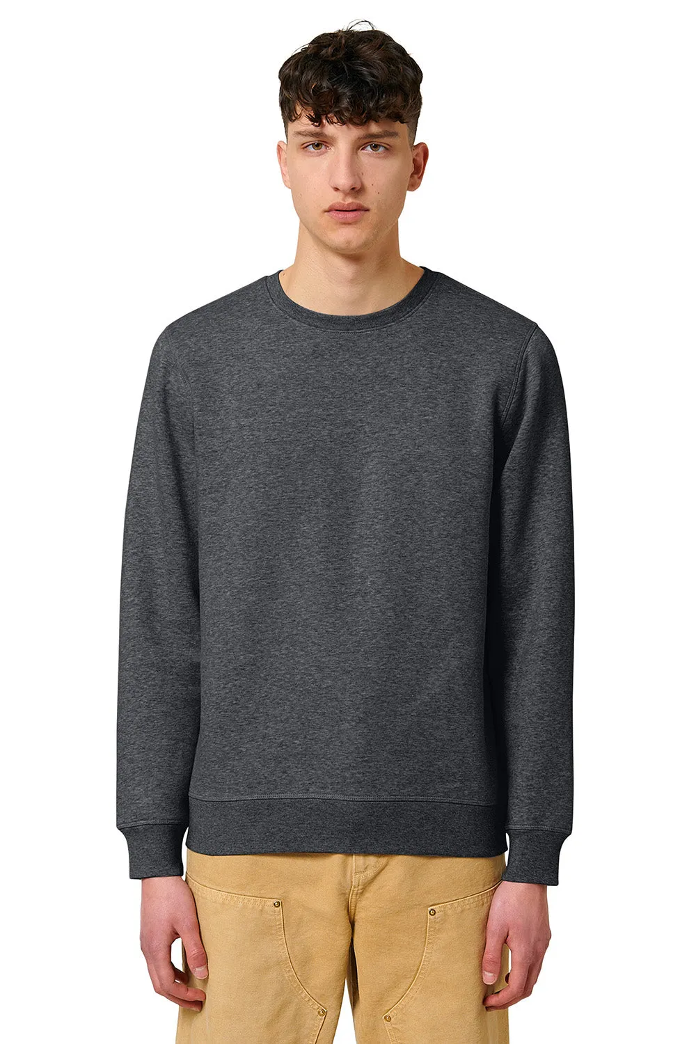 Stanley/Stella Mens Roller Crewneck Sweatshirt - Heather Dark Grey