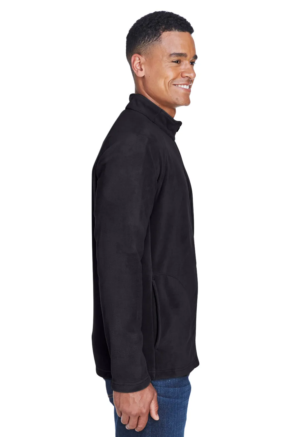 Team 365 Mens Campus Pill Resistant Microfleece Full Zip Jacket - Black
