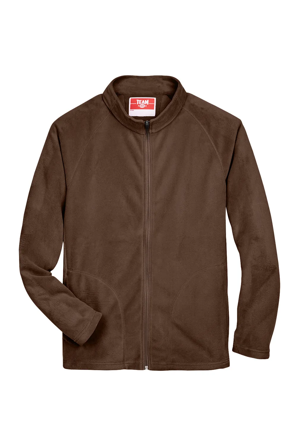Team 365 Mens Campus Pill Resistant Microfleece Full Zip Jacket - Dark Brown