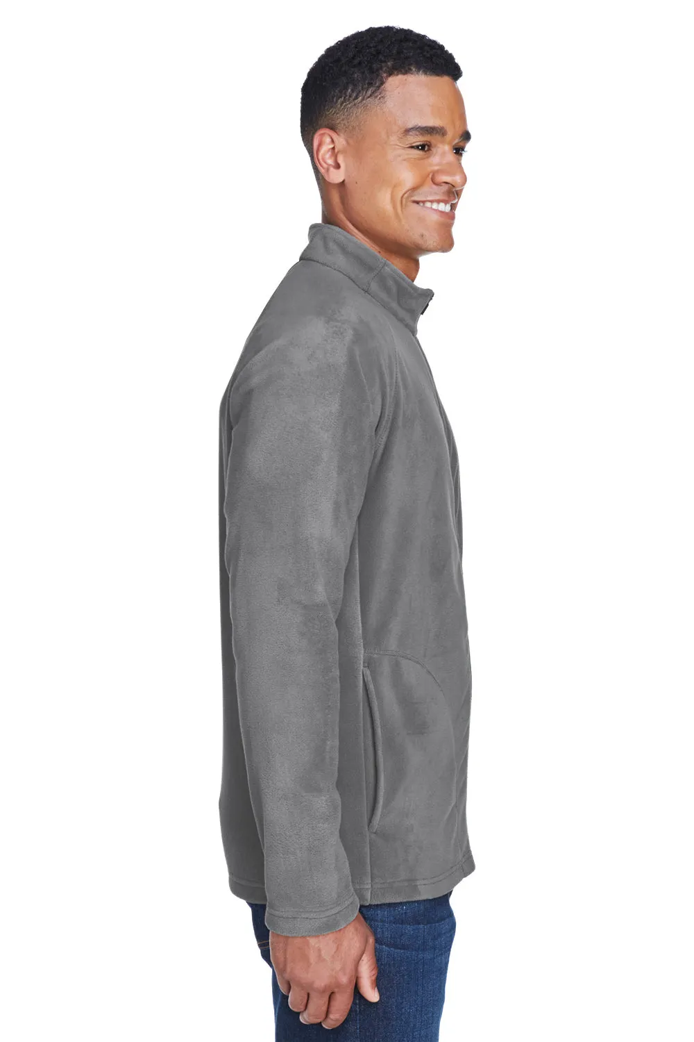 Team 365 Mens Campus Pill Resistant Microfleece Full Zip Jacket - Graphite Grey
