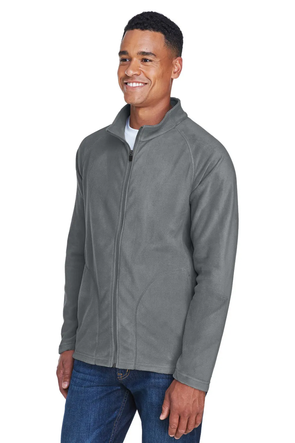 Team 365 Mens Campus Pill Resistant Microfleece Full Zip Jacket - Graphite Grey