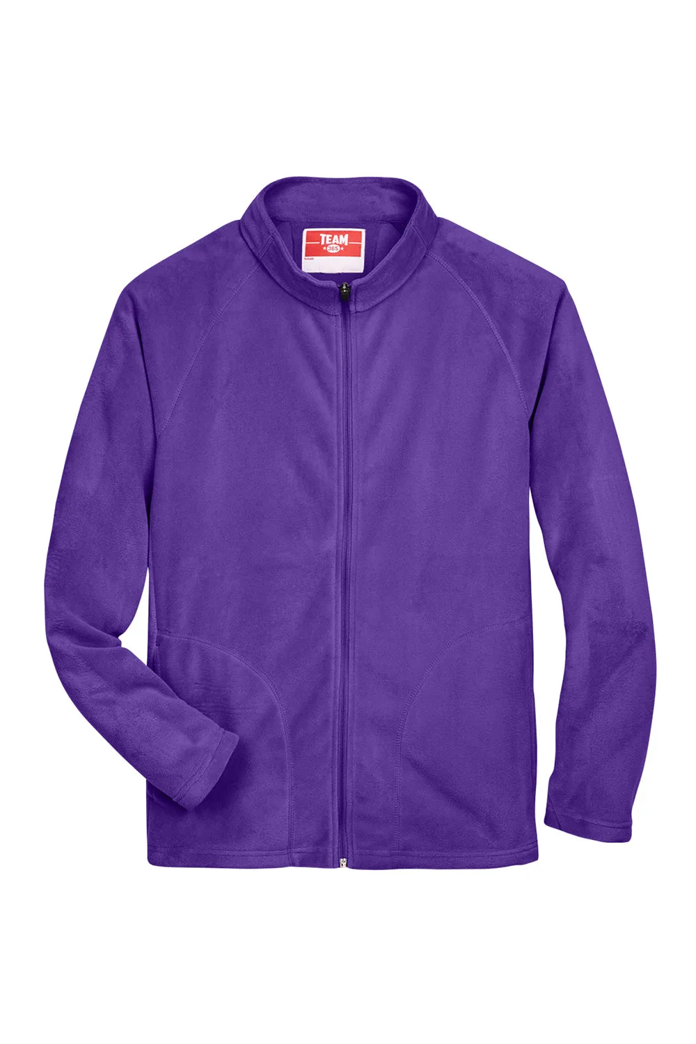 Team 365 Mens Campus Pill Resistant Microfleece Full Zip Jacket - Purple