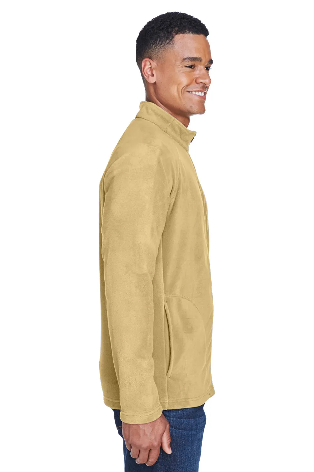 Team 365 Mens Campus Pill Resistant Microfleece Full Zip Jacket - Vegas Gold