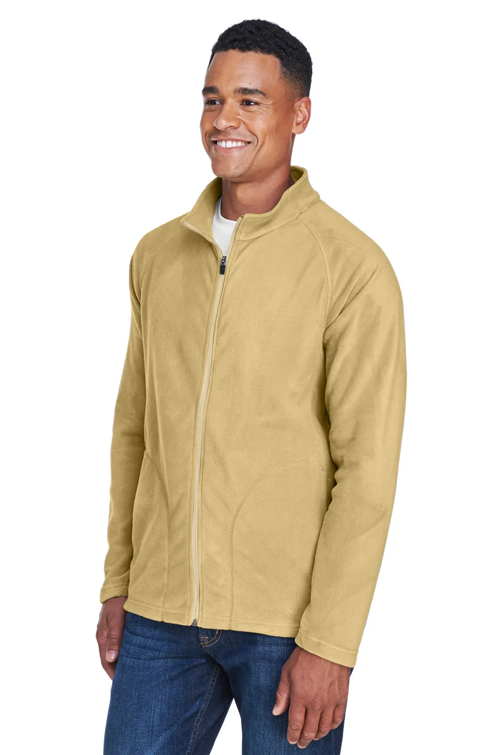 Team 365 Mens Campus Pill Resistant Microfleece Full Zip Jacket - Vegas Gold