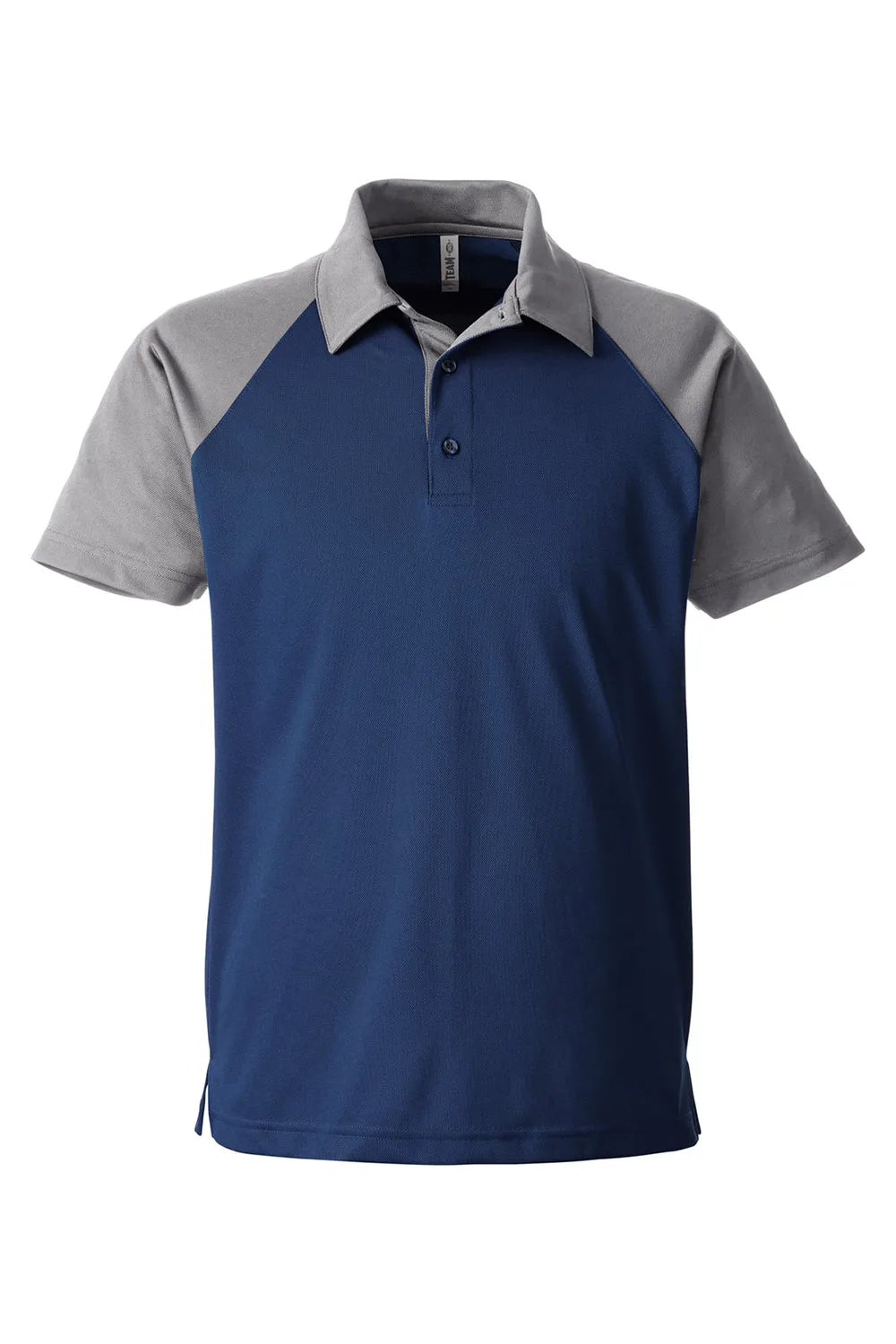 Team 365 Mens Command Colorblock Moisture Wicking Short Sleeve Polo Shirt - Dark Navy Blue/Graphite Grey