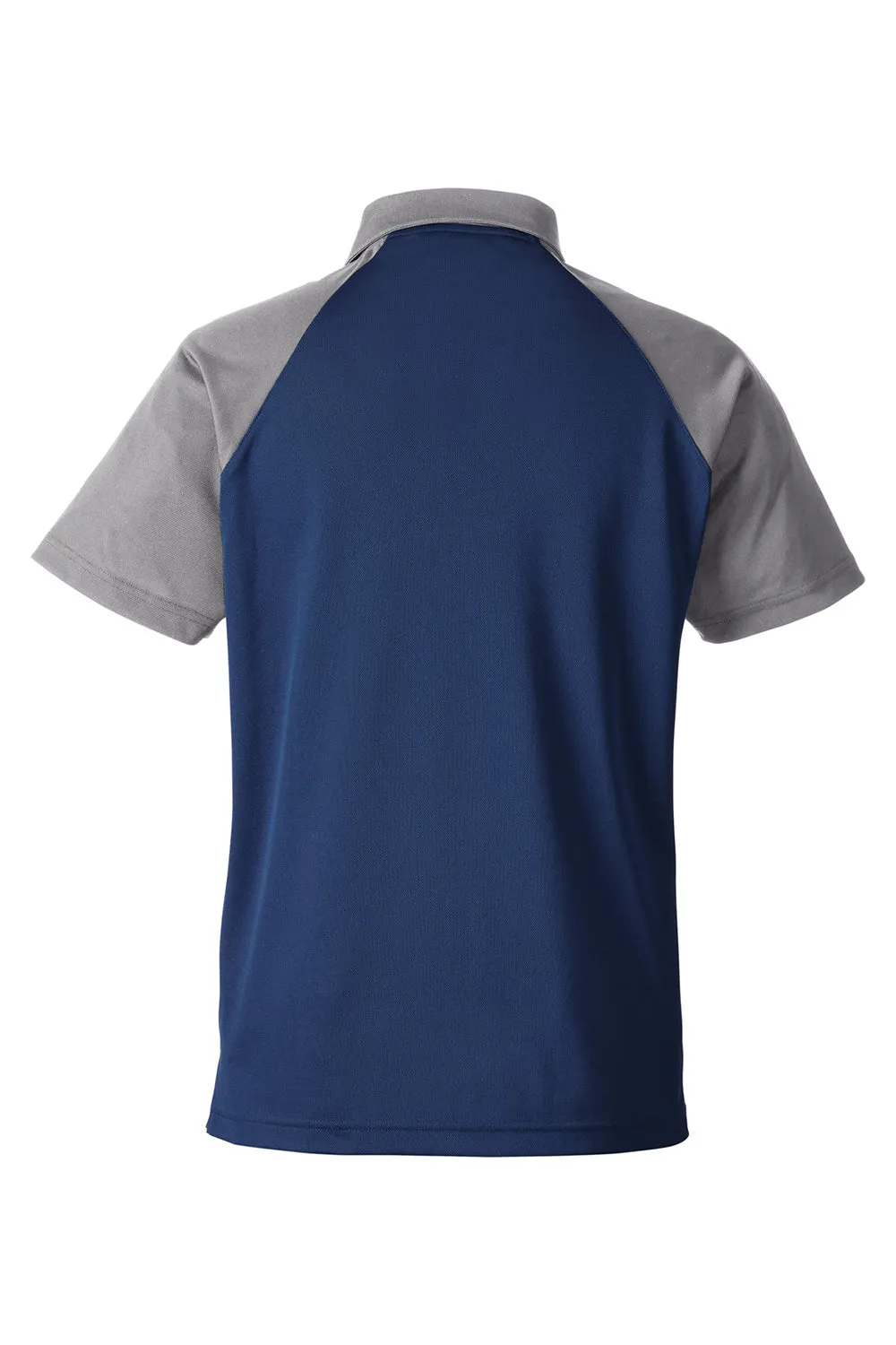 Team 365 Mens Command Colorblock Moisture Wicking Short Sleeve Polo Shirt - Dark Navy Blue/Graphite Grey