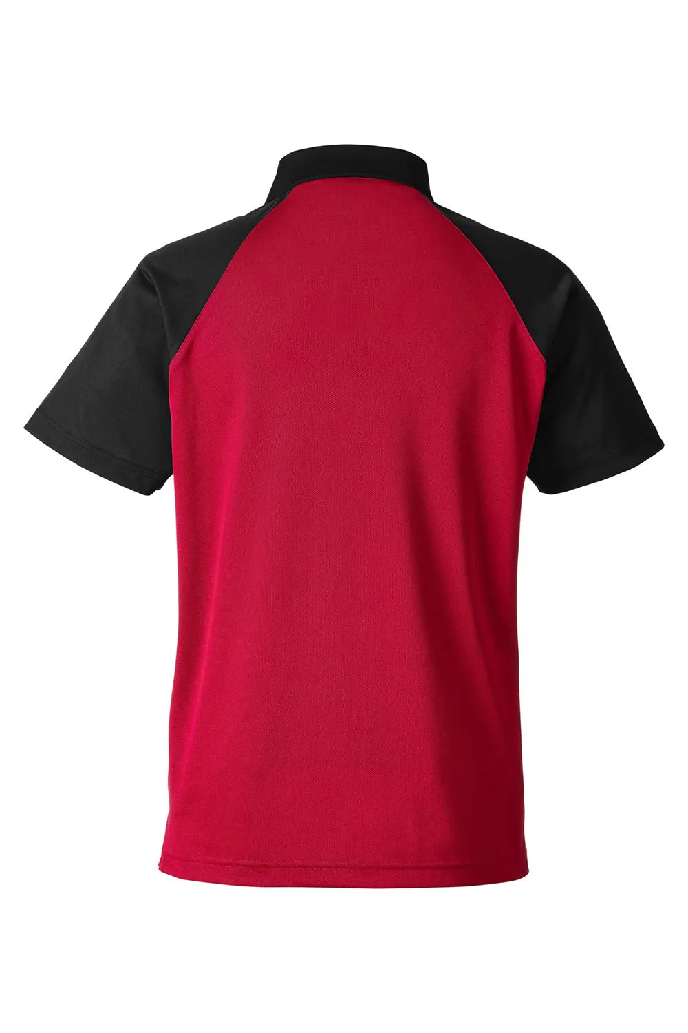 Team 365 Mens Command Colorblock Moisture Wicking Short Sleeve Polo Shirt - Red/Black