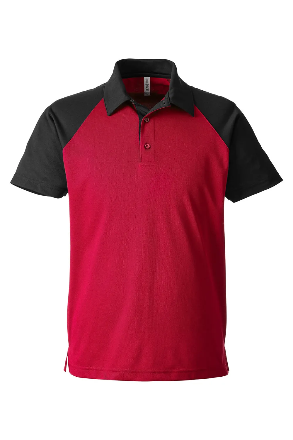 Team 365 Mens Command Colorblock Moisture Wicking Short Sleeve Polo Shirt - Red/Black
