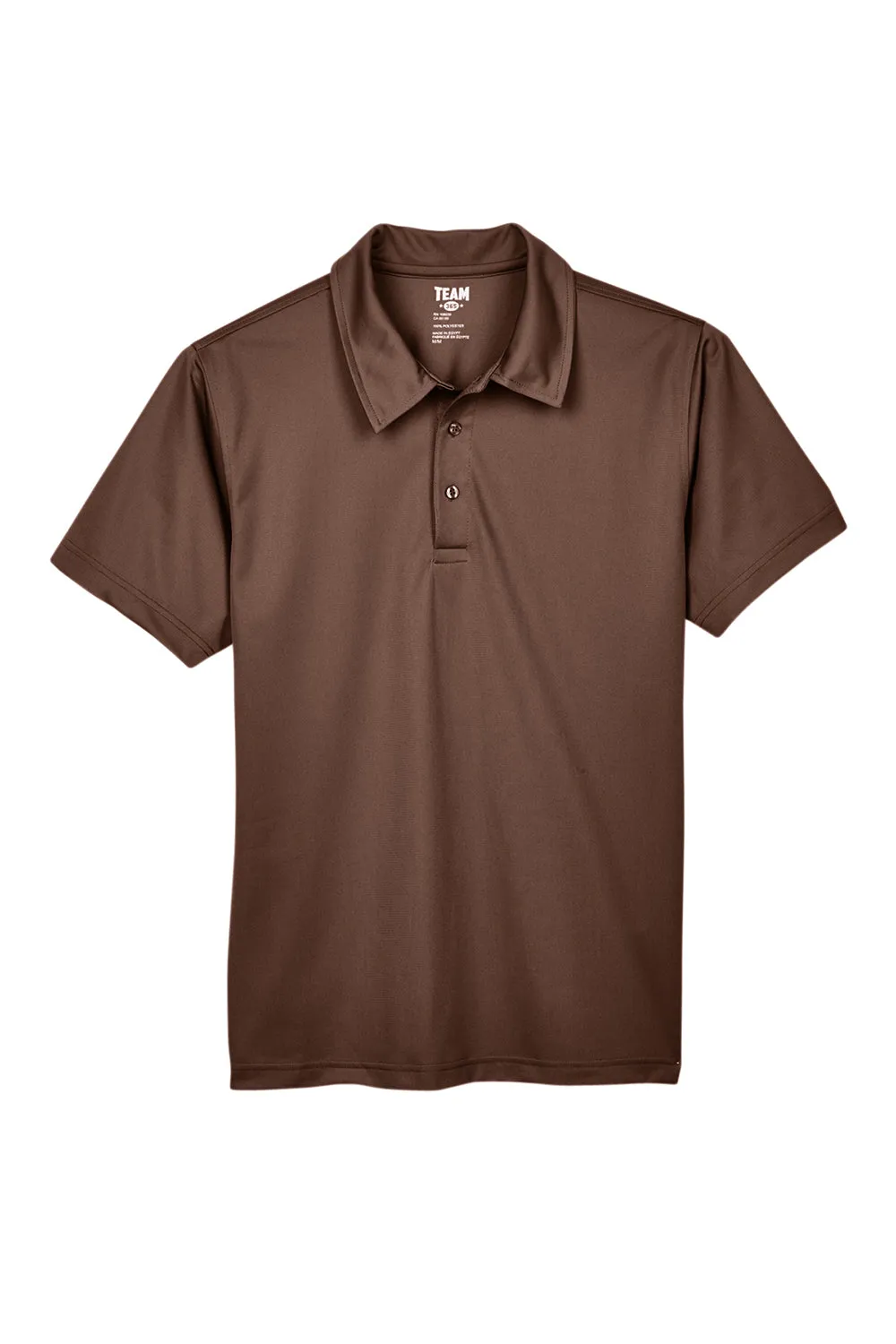 Team 365 Mens Command Performance Moisture Wicking Short Sleeve Polo Shirt - Dark Brown