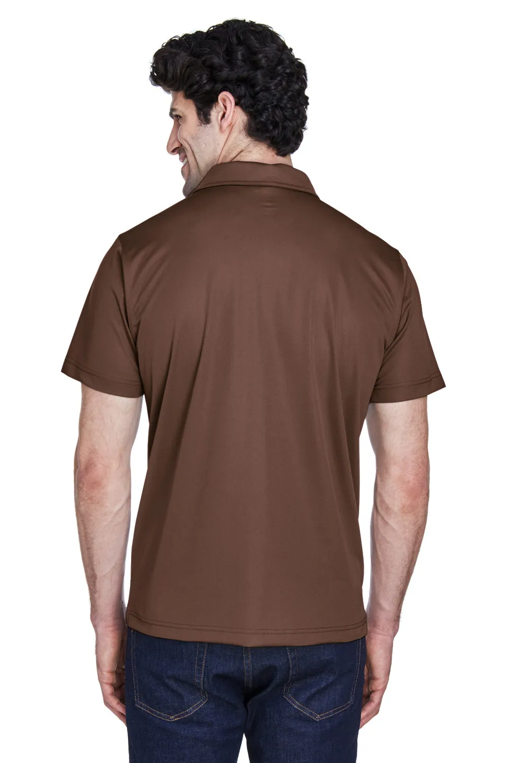Team 365 Mens Command Performance Moisture Wicking Short Sleeve Polo Shirt - Dark Brown