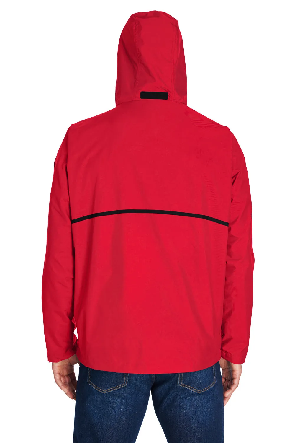 Team 365 Mens Conquest Wind & Water Resistant Full Zip Hooded Jacket - Red