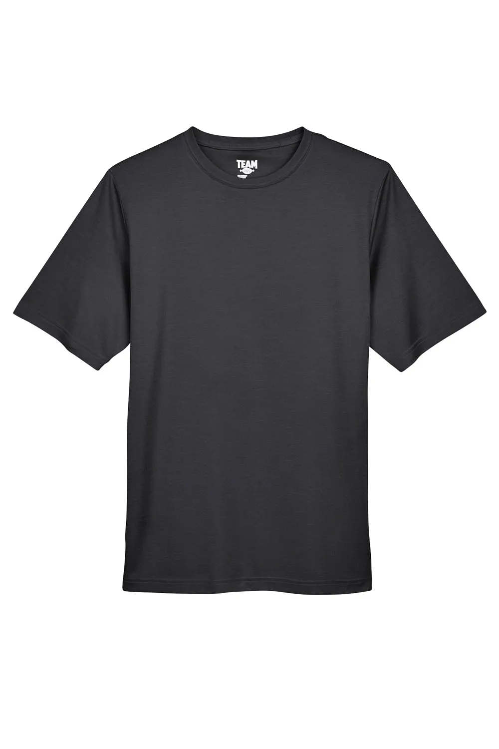Team 365 Mens Sonic Performance Heather Moisture Wicking Short Sleeve Crewneck T-Shirt - Heather Black