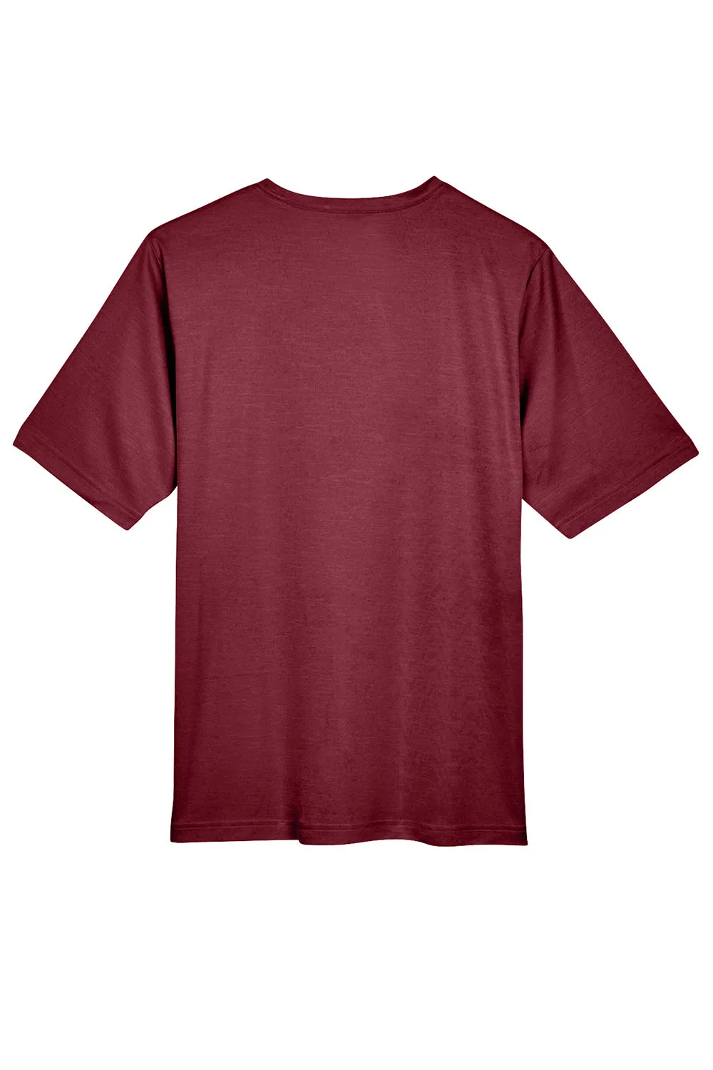 Team 365 Mens Sonic Performance Heather Moisture Wicking Short Sleeve Crewneck T-Shirt - Heather Maroon