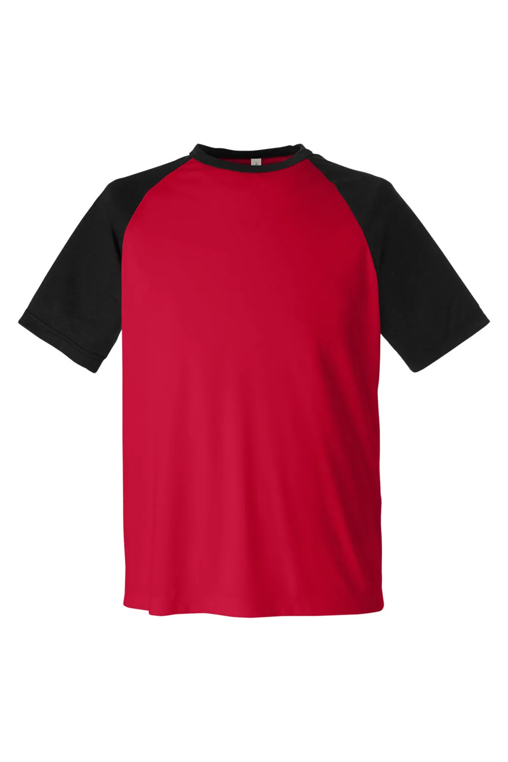 Team 365 Mens Zone Colorblock Moisture Wicking Short Sleeve Crewneck T-Shirt - Red/Heather Black