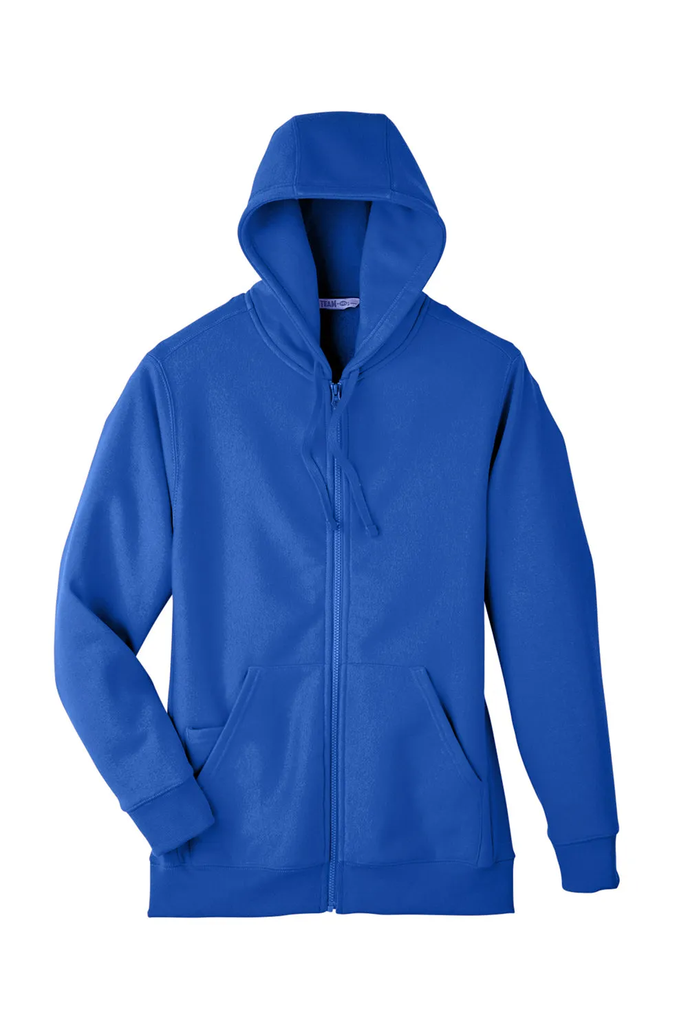 Team 365 Mens Zone HydroSport Fleece Water Resistant Full Zip Hooded Sweatshirt Hoodie w/ Pockets - Royal Blue