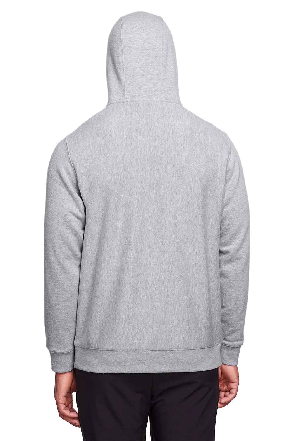 Team 365 Mens Zone HydroSport Fleece Water Resistant Hooded Sweatshirt Hoodie w/ Pouch Pocket - Heather Grey