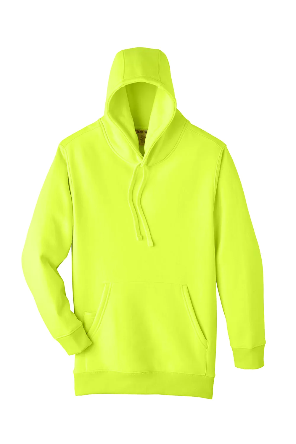 Team 365 Mens Zone HydroSport Fleece Water Resistant Hooded Sweatshirt Hoodie w/ Pouch Pocket - Safety Yellow