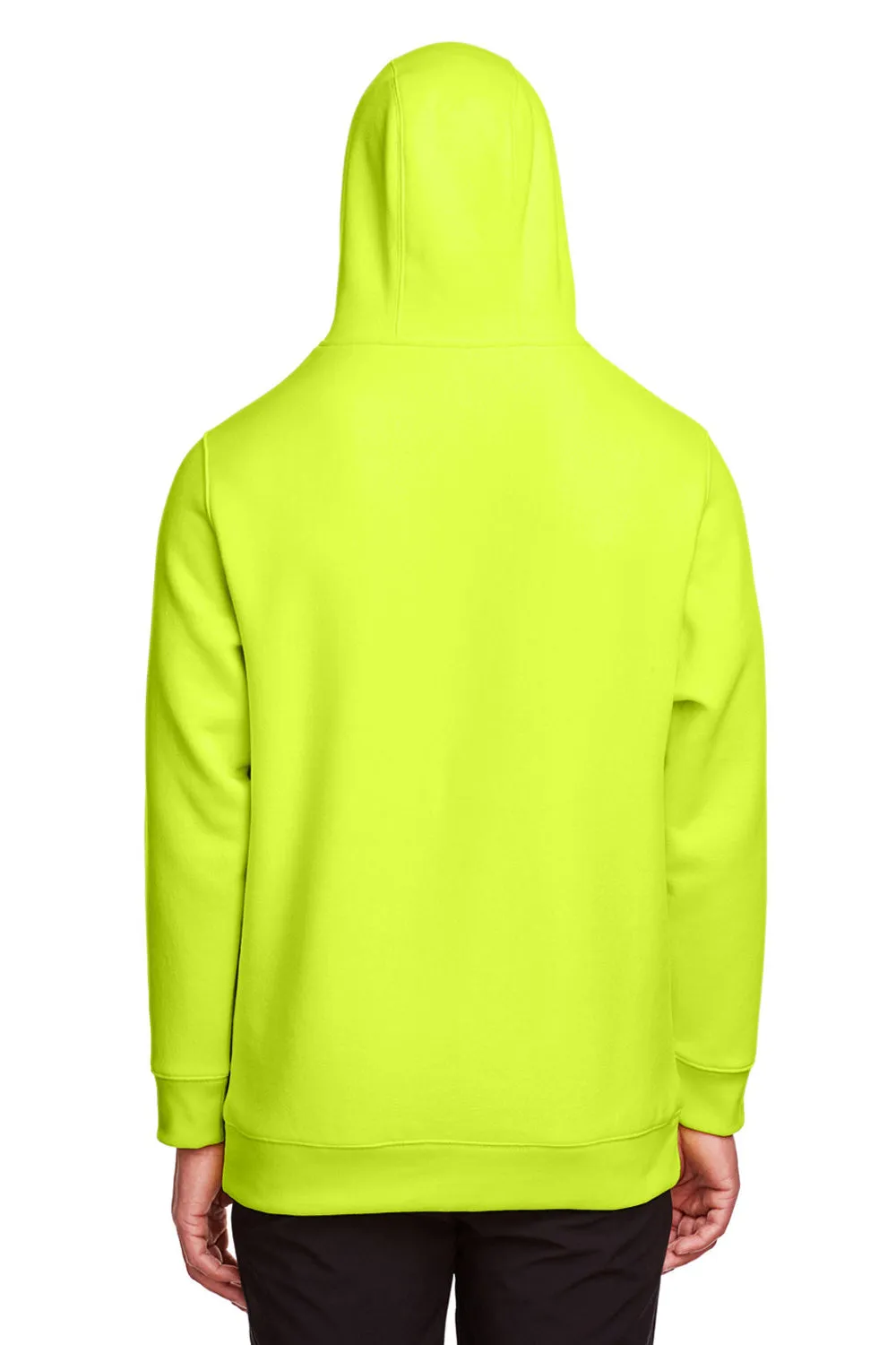 Team 365 Mens Zone HydroSport Fleece Water Resistant Hooded Sweatshirt Hoodie w/ Pouch Pocket - Safety Yellow