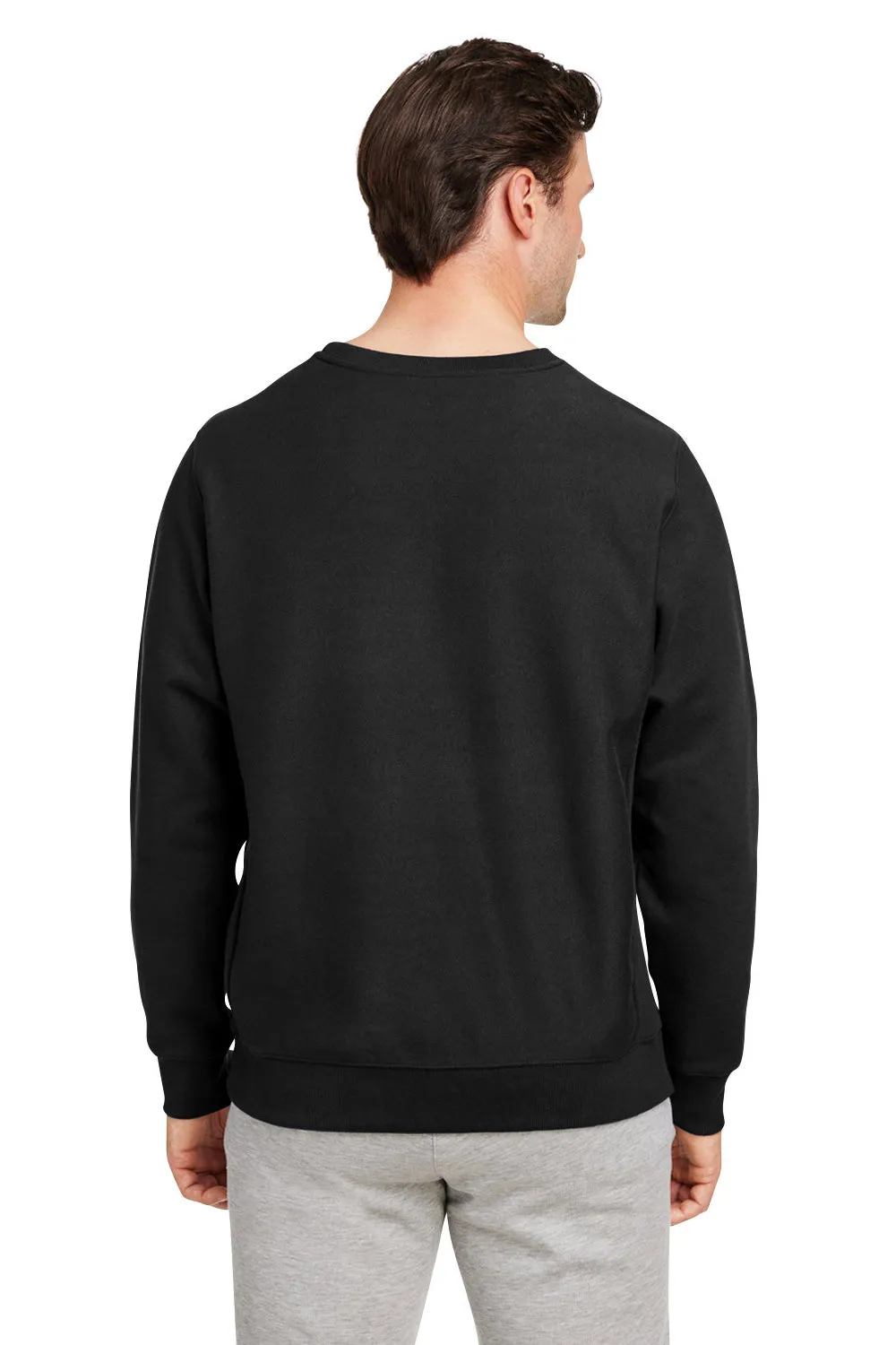 Team 365 Mens Zone HydroSport Water Resistant Crewneck Sweatshirt - Black