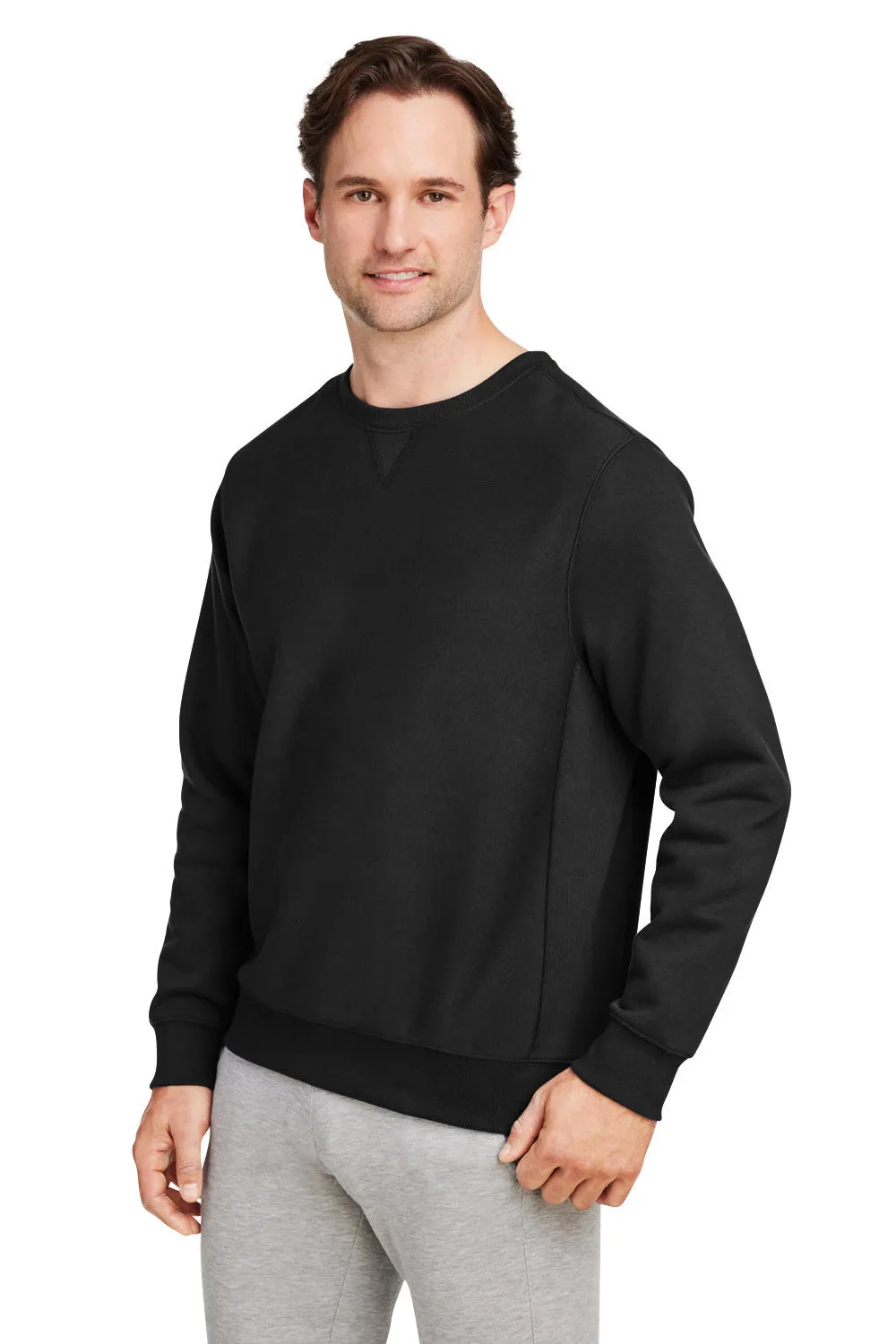 Team 365 Mens Zone HydroSport Water Resistant Crewneck Sweatshirt - Black