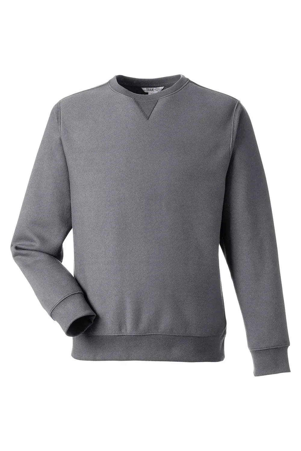 Team 365 Mens Zone HydroSport Water Resistant Crewneck Sweatshirt - Heather Dark Grey