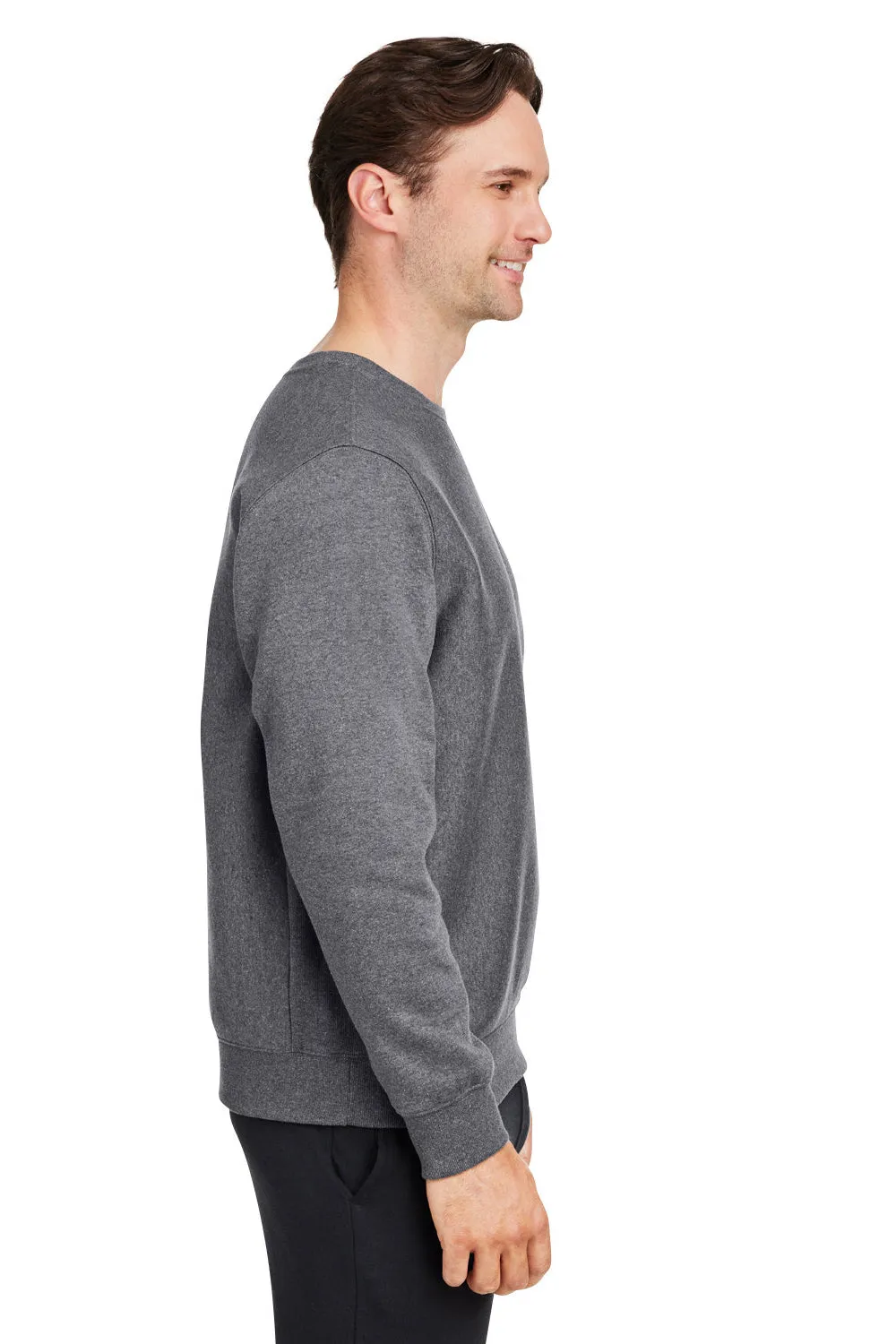 Team 365 Mens Zone HydroSport Water Resistant Crewneck Sweatshirt - Heather Dark Grey