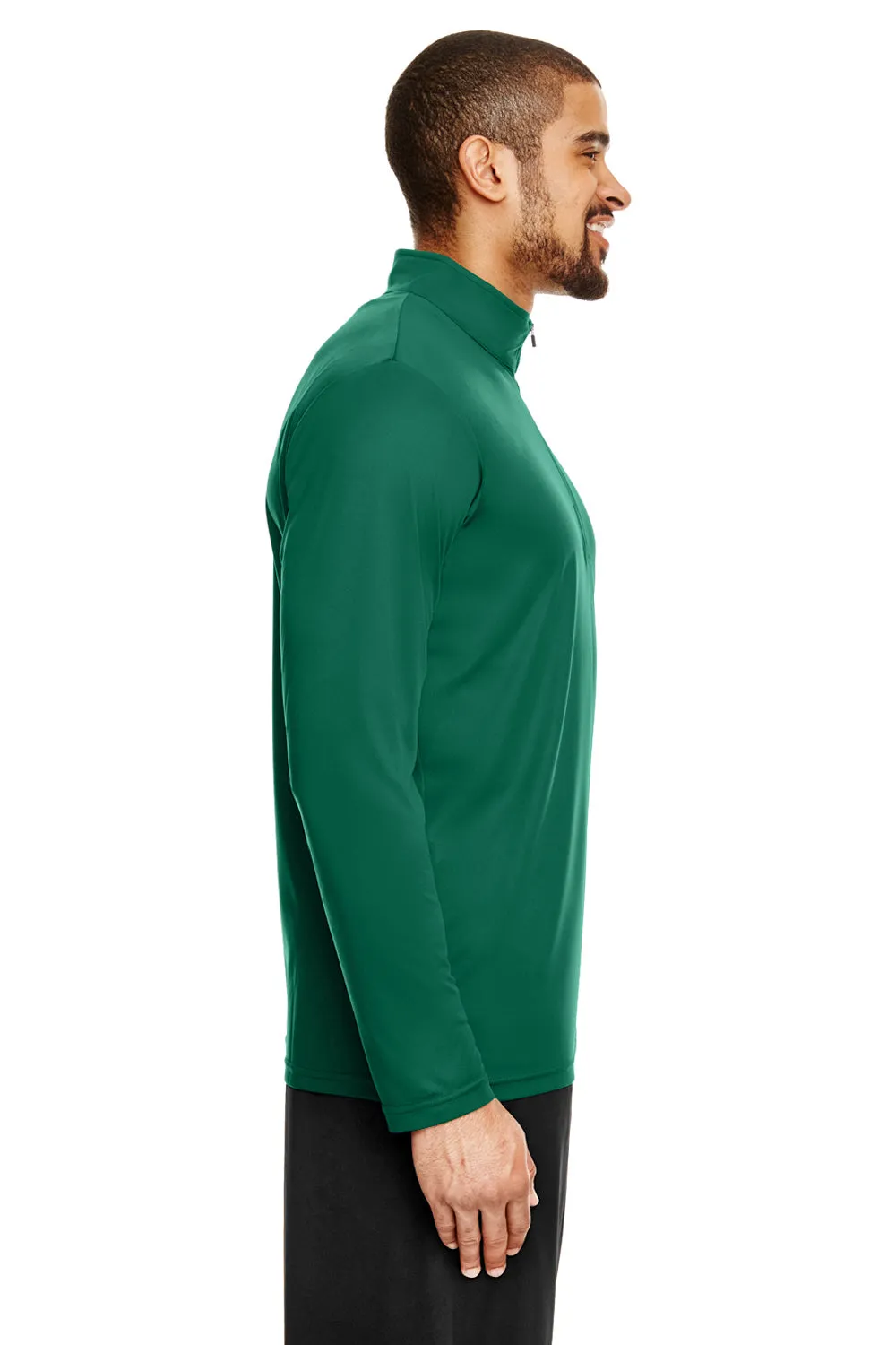 Team 365 Mens Zone Performance Moisture Wicking 1/4 Zip Sweatshirt - Forest Green