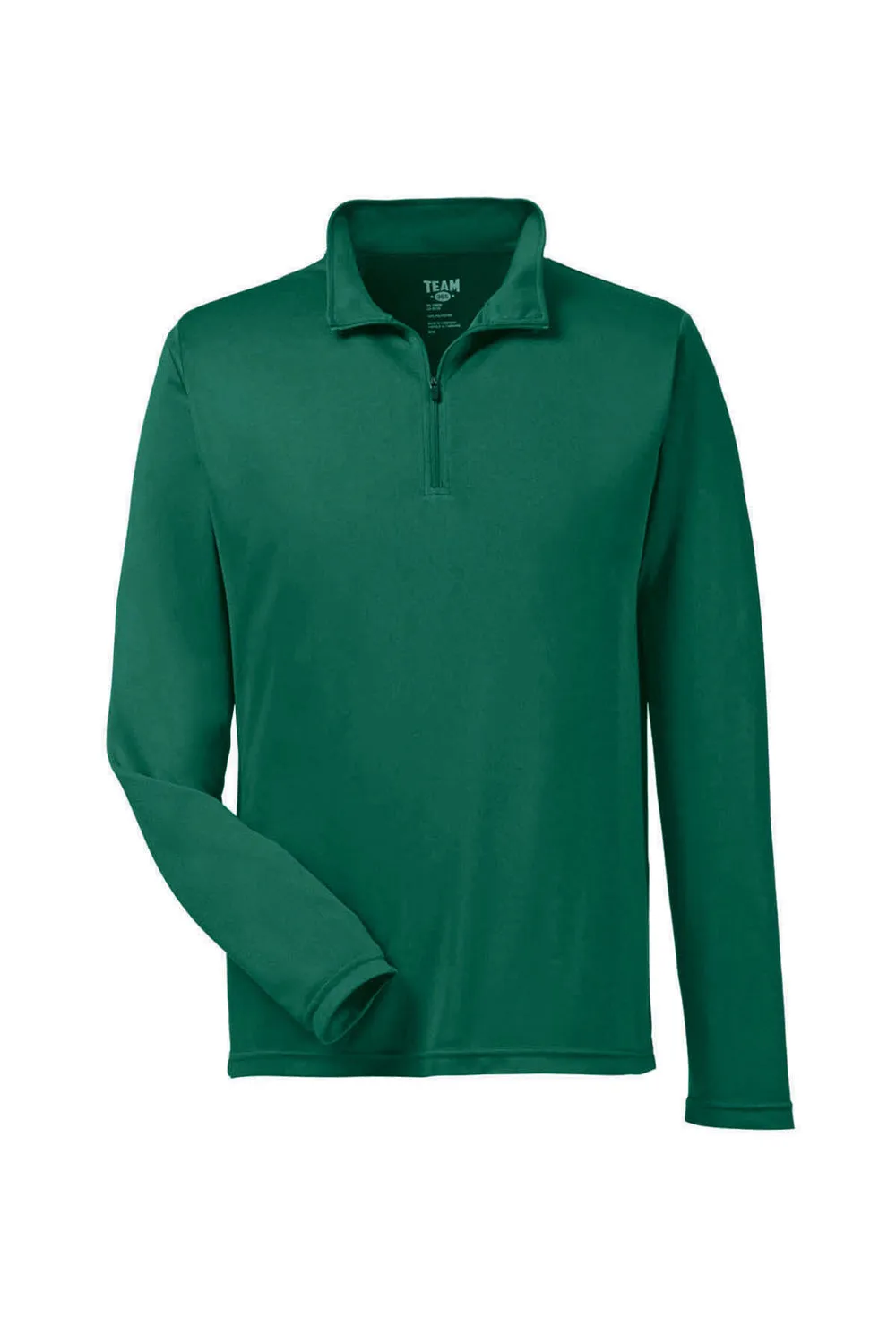 Team 365 Mens Zone Performance Moisture Wicking 1/4 Zip Sweatshirt - Forest Green