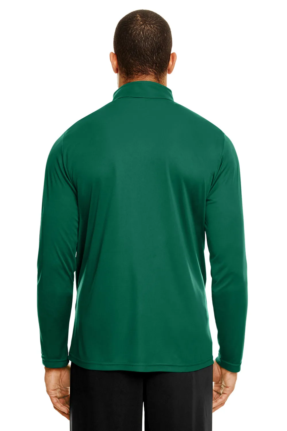Team 365 Mens Zone Performance Moisture Wicking 1/4 Zip Sweatshirt - Forest Green