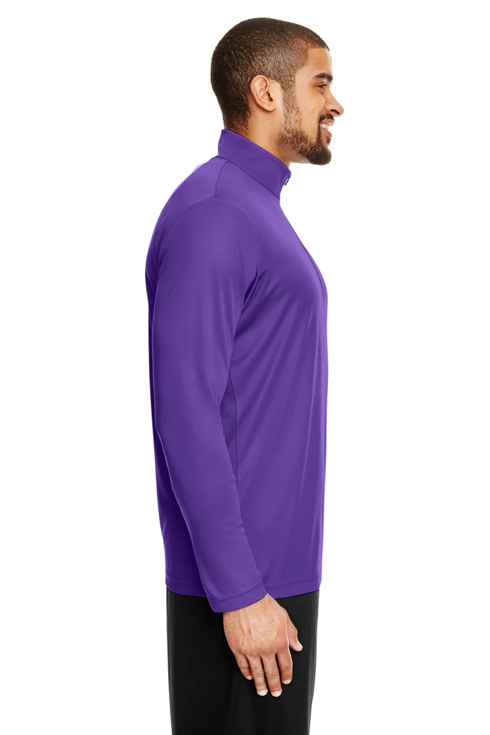 Team 365 Mens Zone Performance Moisture Wicking 1/4 Zip Sweatshirt - Purple