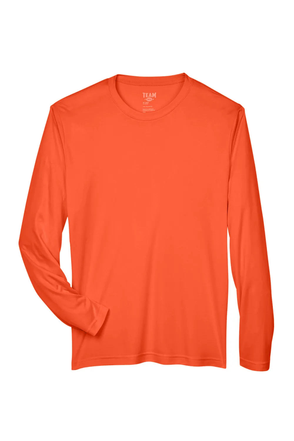 Team 365 Mens Zone Performance Moisture Wicking Long Sleeve Crewneck T-Shirt - Orange