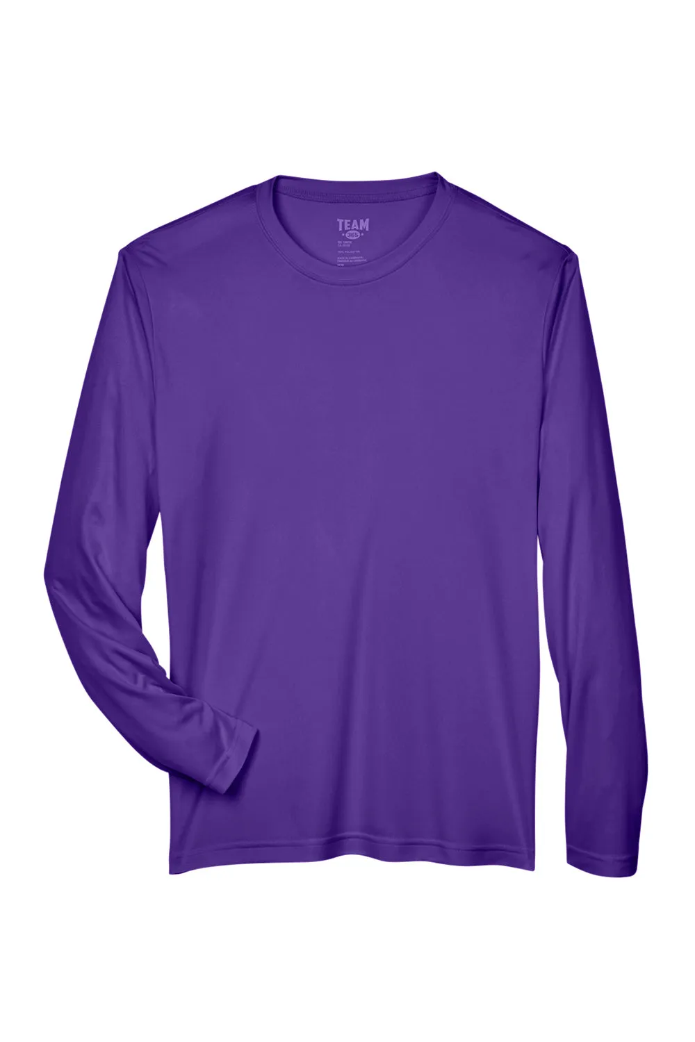 Team 365 Mens Zone Performance Moisture Wicking Long Sleeve Crewneck T-Shirt - Purple