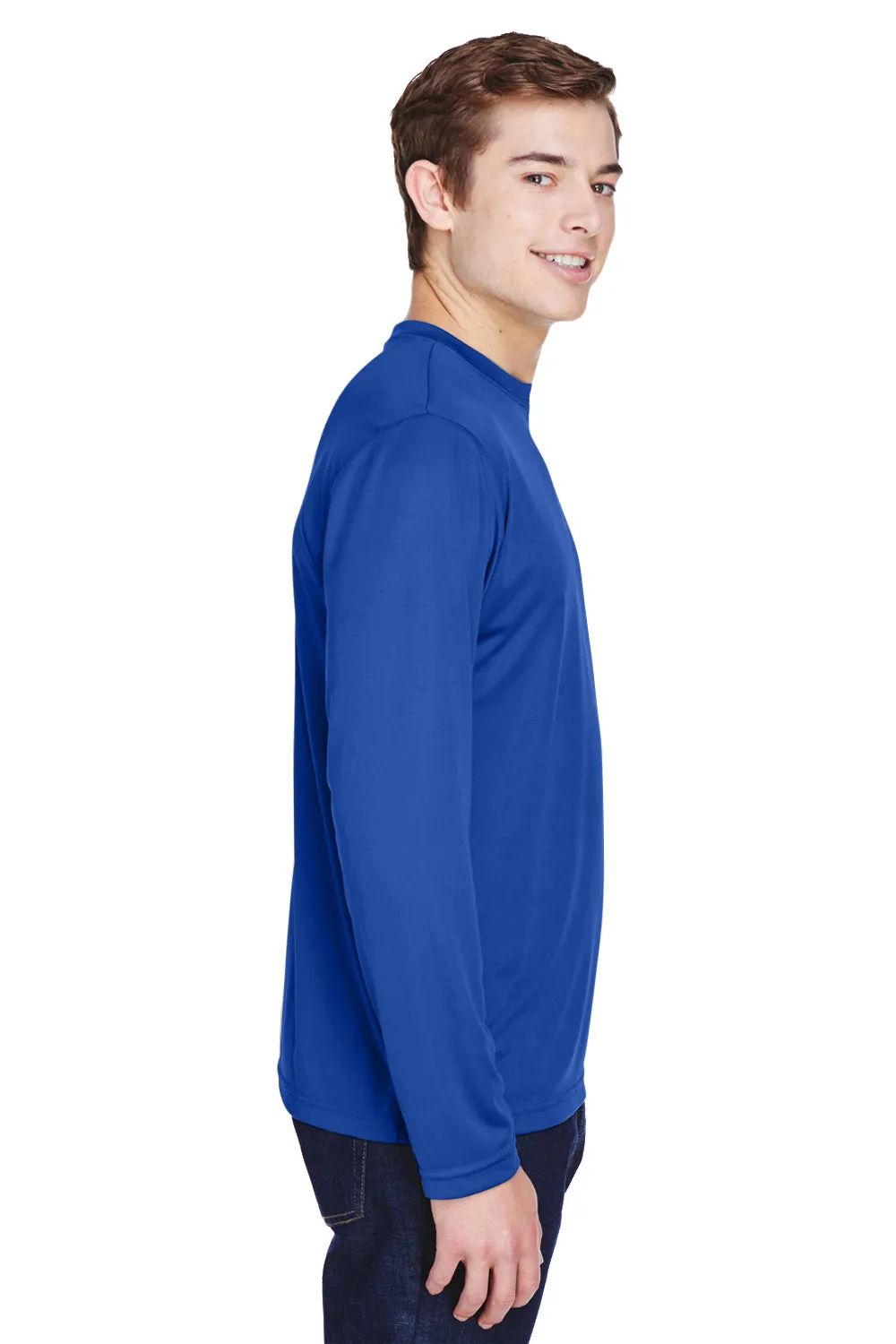 Team 365 Mens Zone Performance Moisture Wicking Long Sleeve Crewneck T-Shirt - Royal Blue