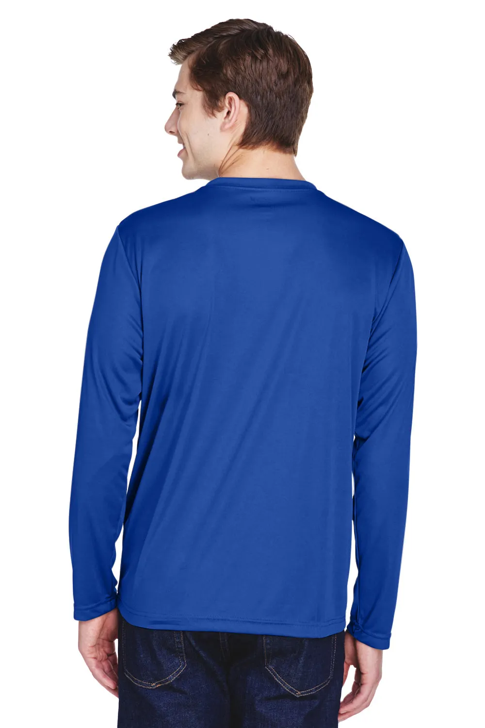 Team 365 Mens Zone Performance Moisture Wicking Long Sleeve Crewneck T-Shirt - Royal Blue