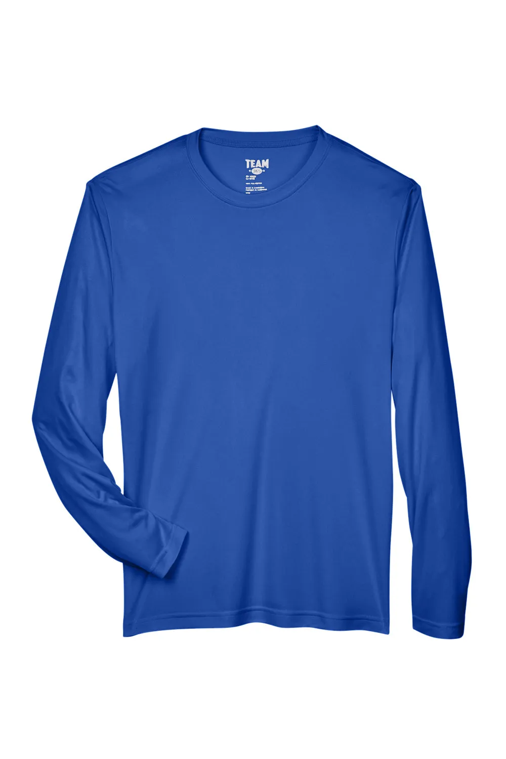 Team 365 Mens Zone Performance Moisture Wicking Long Sleeve Crewneck T-Shirt - Royal Blue