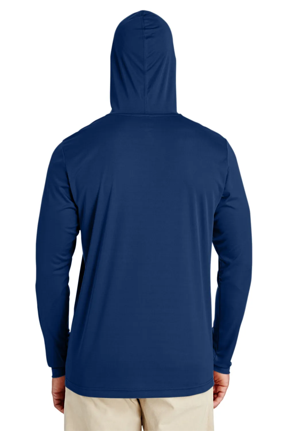 Team 365 Mens Zone Performance Moisture Wicking Long Sleeve Hooded T-Shirt Hoodie - Dark Navy Blue