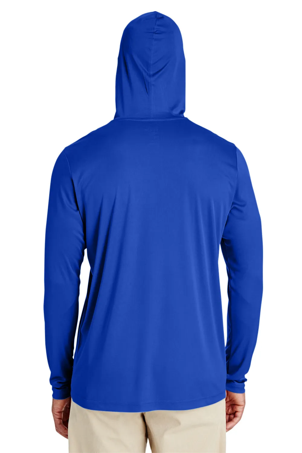 Team 365 Mens Zone Performance Moisture Wicking Long Sleeve Hooded T-Shirt Hoodie - Royal Blue