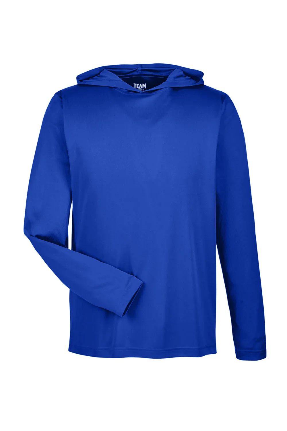 Team 365 Mens Zone Performance Moisture Wicking Long Sleeve Hooded T-Shirt Hoodie - Royal Blue