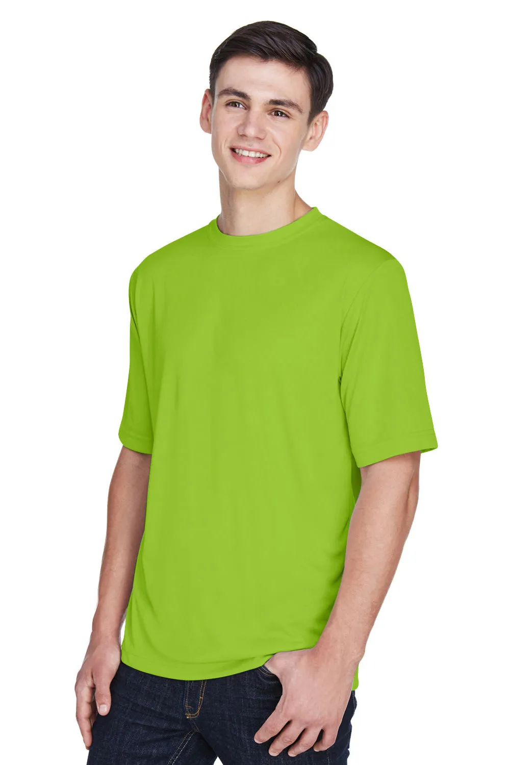 Team 365 Mens Zone Performance Moisture Wicking Short Sleeve Crewneck T-Shirt - Acid Green