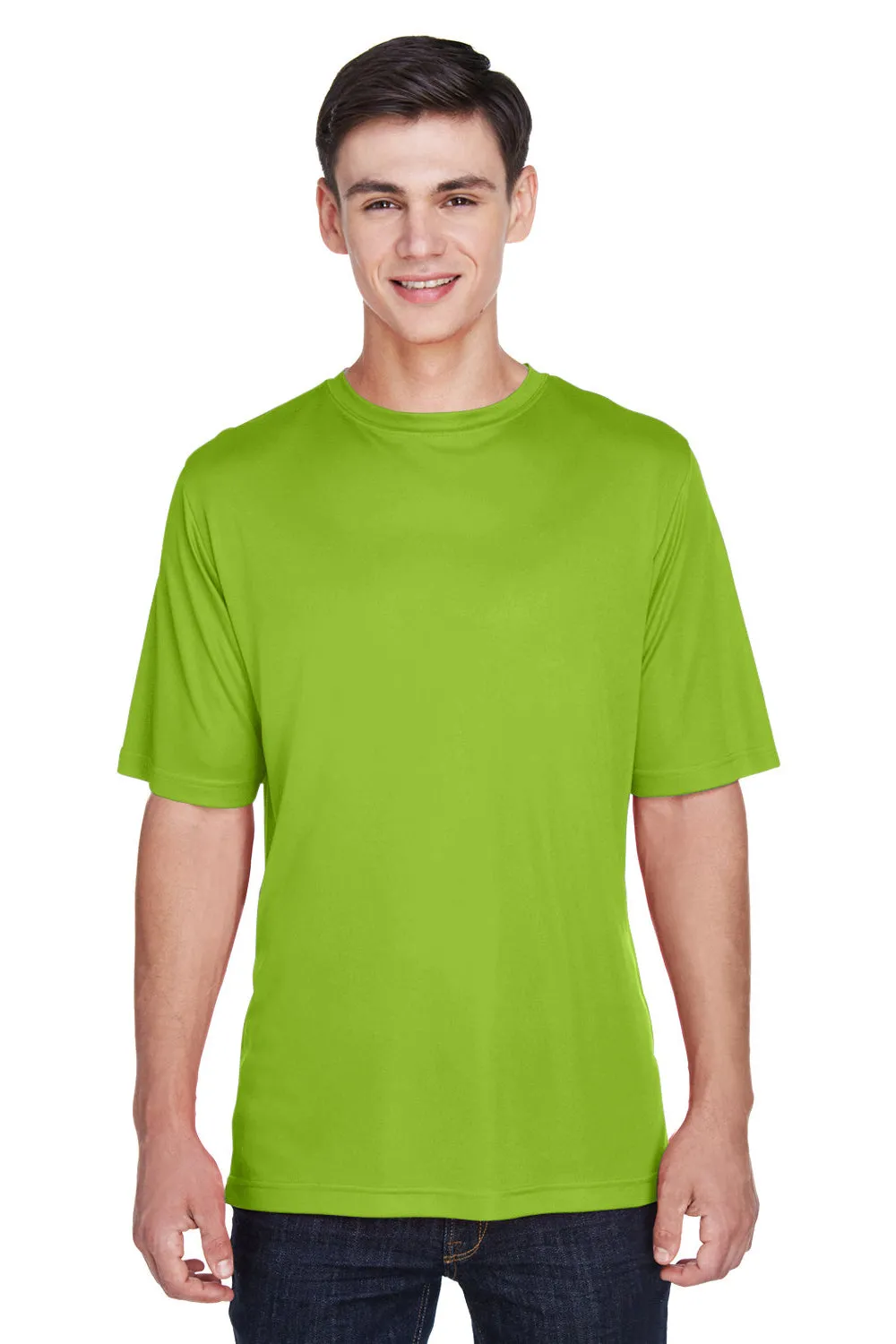 Team 365 Mens Zone Performance Moisture Wicking Short Sleeve Crewneck T-Shirt - Acid Green
