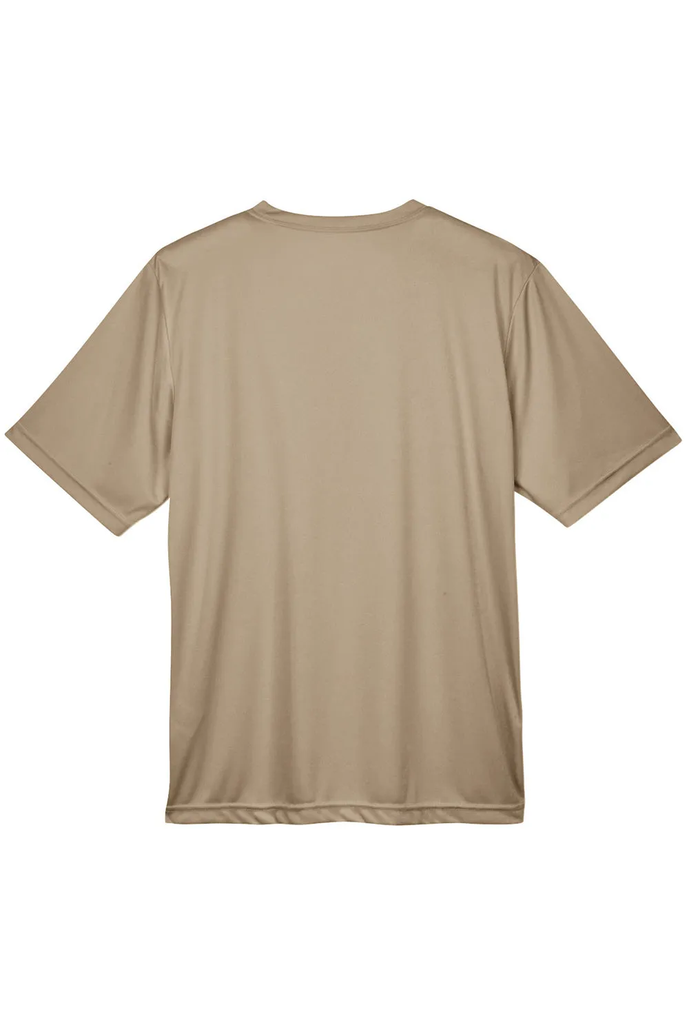 Team 365 Mens Zone Performance Moisture Wicking Short Sleeve Crewneck T-Shirt - Desert Khaki Brown