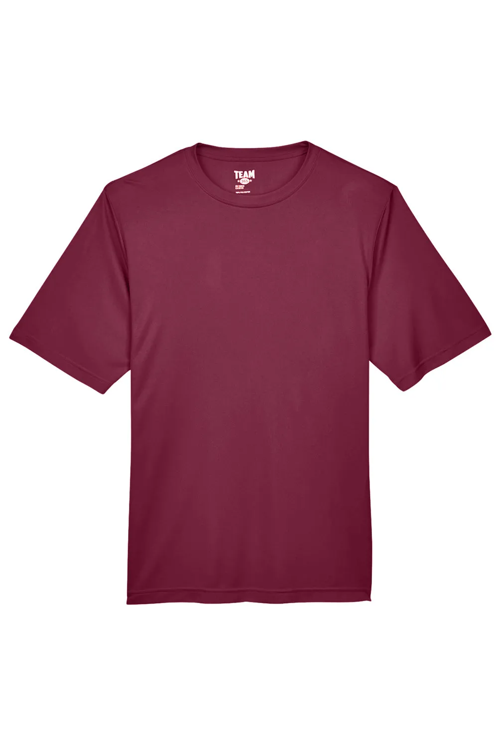Team 365 Mens Zone Performance Moisture Wicking Short Sleeve Crewneck T-Shirt - Maroon