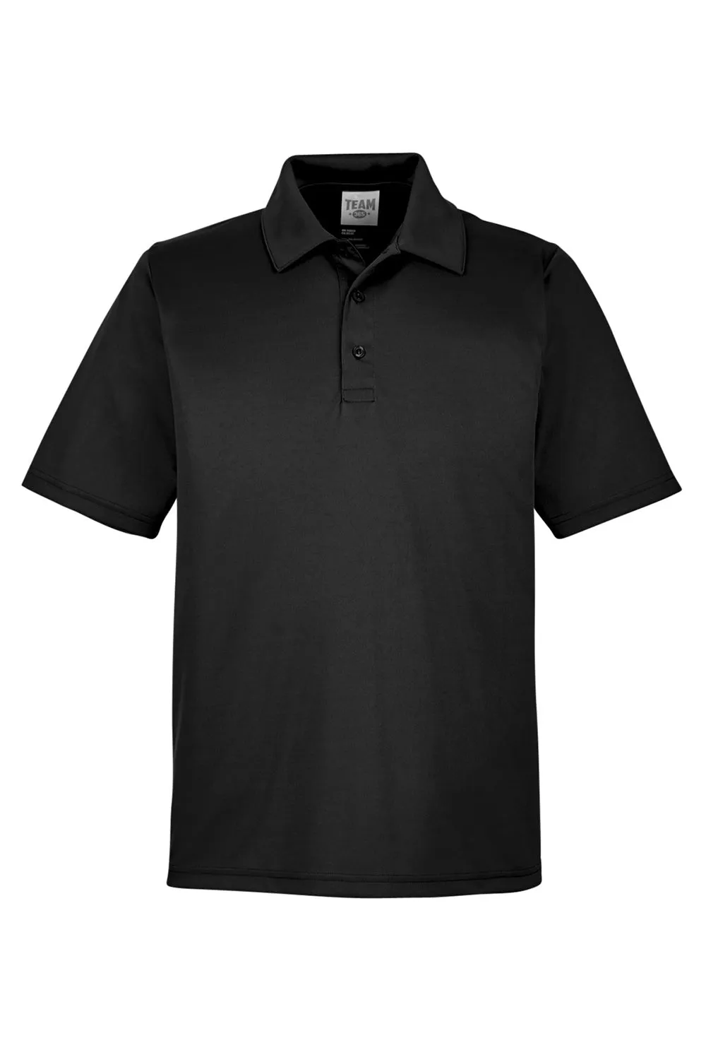 Team 365 Mens Zone Performance Moisture Wicking Short Sleeve Polo Shirt - Black